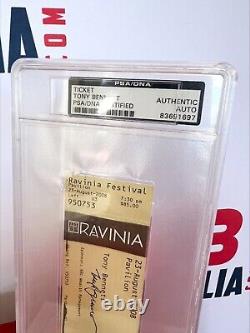 Tony Bennett Signed 2008 Ravinia Festival Ticket PSA