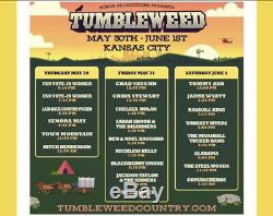Two 3 Day Reserved Seat Tickets For The Tumbleweed Real Country Music Festival