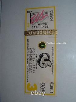 US FESTIVAL 1983 Unused Ticket U2 DAVID BOWIE Pretenders BERLIN Missing Persons