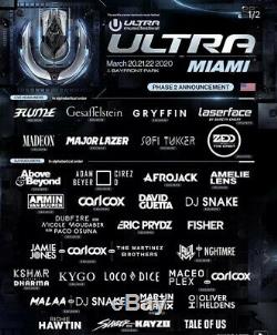 Ultra Miami Music Festival 2020 3 Day GA Ticket EDM