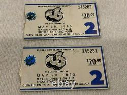 Us Festival Metal Day 1983 Concert Ticket Stubs Van Halen Motley Crue Scorpions
