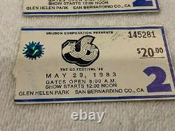 Us Festival Metal Day 1983 Concert Ticket Stubs Van Halen Motley Crue Scorpions