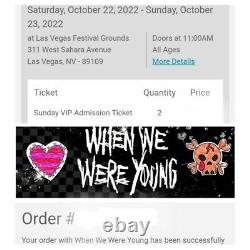 VIP Ticket When We Were Young Music Festival Sunday Wristband 10/23/22