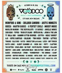 VOODOO MUSIC & ARTS FESTIVAL 2 GA tickets October 26-28, 2018