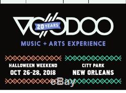 VOODOO MUSIC & ARTS FESTIVAL 2 GA tickets October 26-28, 2018