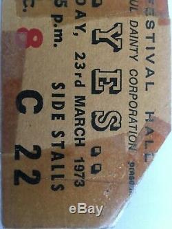 Very Rare Yes Concert Ticket From Australia Melbourne Festival Hall 23/3/73