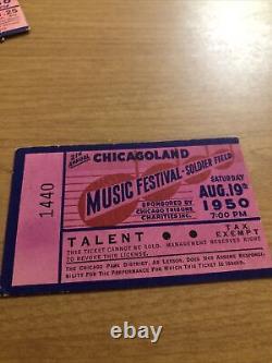 Vintage Music Festival Ticket Stub August 19th 1950 Chicagoland