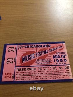 Vintage Music Festival Ticket Stub August 19th 1950 Chicagoland #A