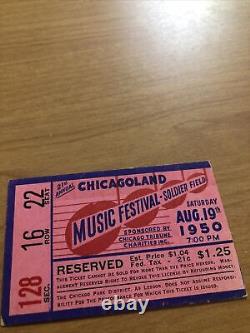 Vintage Music Festival Ticket Stub August 19th 1950 Chicagoland #C