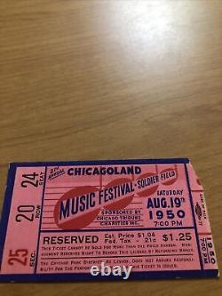 Vintage Music Festival Ticket Stub August 19th 1950 Chicagoland #E