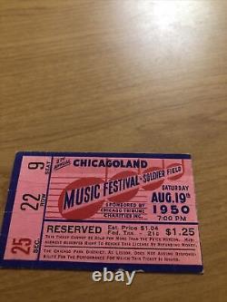 Vintage Music Festival Ticket Stub August 19th 1950 Chicagoland #F