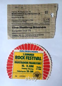 Vintage Rock Concert Ticket Stubs The Rolling Stones and Summer Rock Festival 73