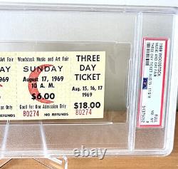 WOODSTOCK MUSIC FESTIVAL 1969 Unused? $18 Ticket PSA -8, Hendrix, Joplin, Who