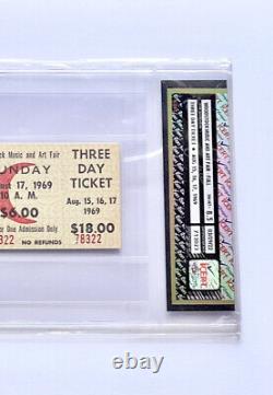 WOODSTOCK MUSIC FESTIVAL 1969, Unused Rare? $18 Ticket ICERT-8, Hendrix, Joplin