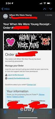 When We Were Young Music Festival Ticket for Saturday -Las Vegas, NV Oct 22 2022