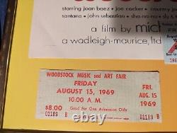 Woodstock 1969 Festival, All 4 Tickets, With Globe COA, Food for Love Tickets