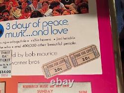 Woodstock 1969 Festival, All 4 Tickets, With Globe COA, Food for Love Tickets
