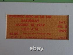 Woodstock 1969 Festival Matted Poster with Saturday Ticket