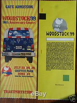 Woodstock'99 Music Festival concert ticket (Unused MINT Condition!) RARE New