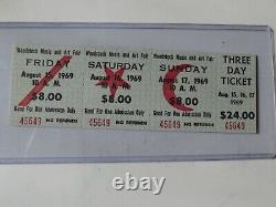 Woodstock Festival'69 vintage two 3 day tickets and rare dove/guitar pendant