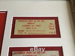 Woodstock Music Festival 1969 Full Original Ticket Collection Poster Signed