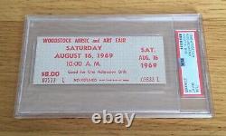 Woodstock Music Festival Original Beige Saturday 1969 Ticket PSA 10 Slabbed RARE