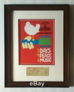 Woodstock Music Festival Photo 1969 Framed 50th Anniversar AUTHENTIC TICKET COA