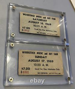 Woodstock Music Festival Tickets Black Print Saturday Sunday Discount Stamp Rare