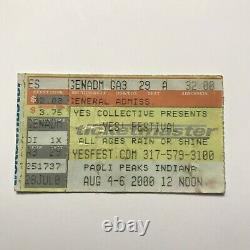 Yes Collective Festival Paoli Peaks Indiana Concert Ticket Stub Vtg August 2000